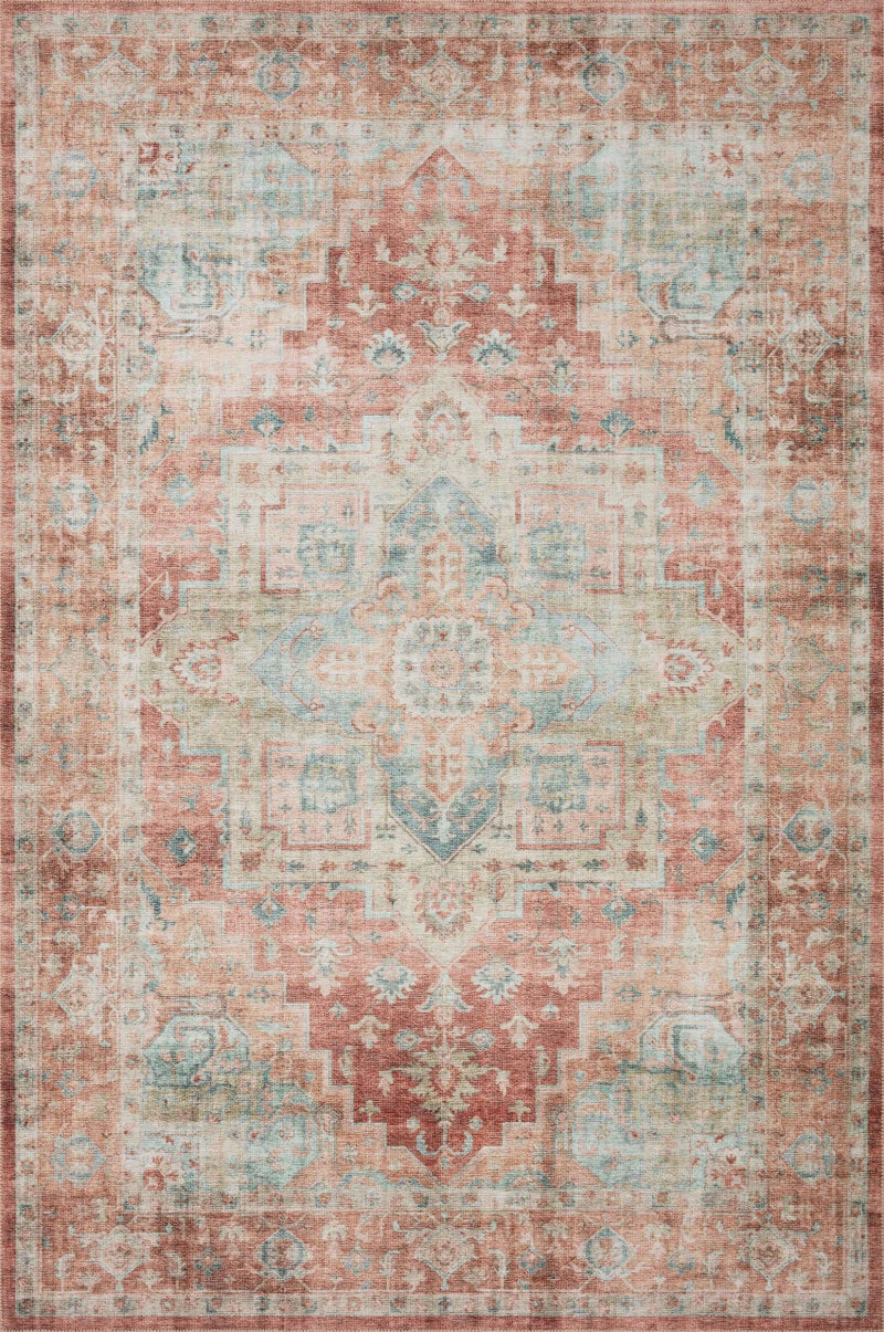 Loloi II Heidi Collection HEI01 TerracottaAqua 26 x 96 Runner Rug