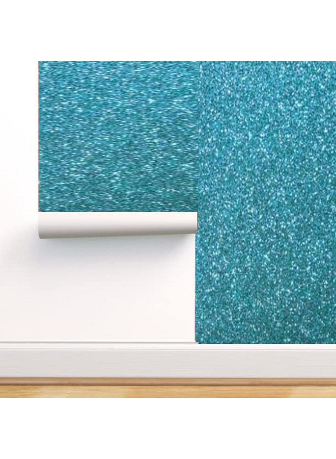 Wallpaper Peel And Stick Removable For Bedroom Kids Living Room Bathroom Counter Cabinet Waterproof And Greaseproof Colored Contact Paper Decorative (24X 110_Inhes Sky Blue Glitter)