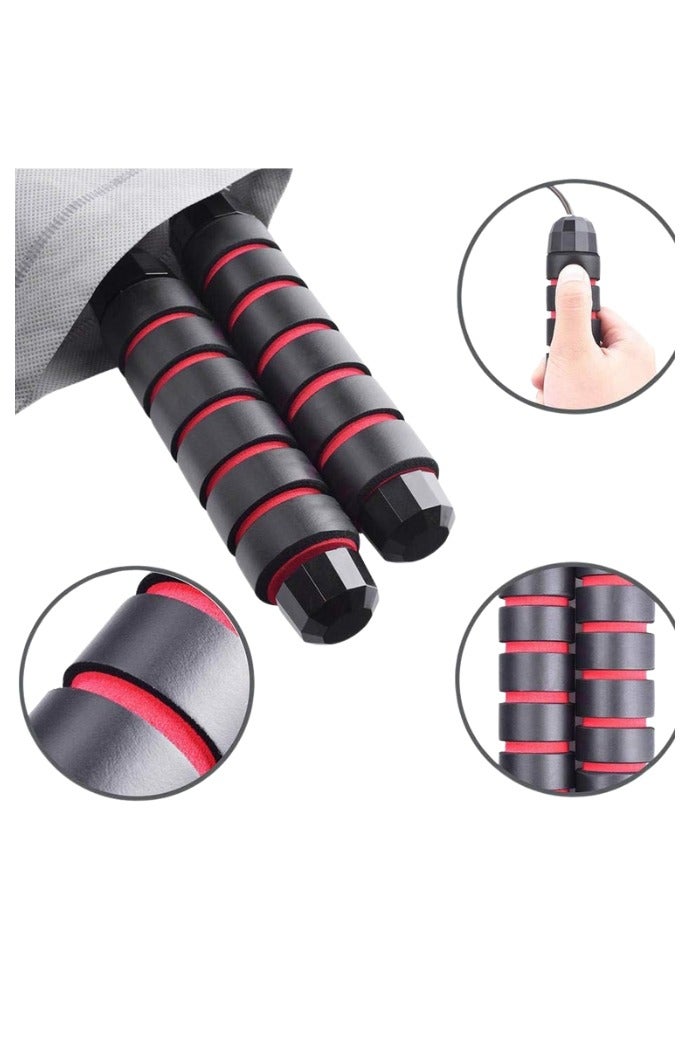 Weighted Adjustable Jump Rope for Fitness, CrossFit, Boxing & Cardio – High Speed Skipping Rope with Steel Wire Cable, Smooth Bearing System & Anti-Slip Foam Handles – Ideal for Men, Women & Kids Home Workouts - Image 3