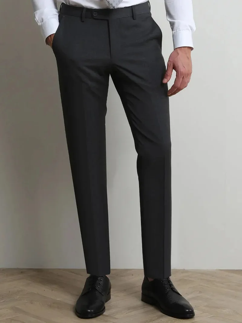 Kip Hard Coal Weaving Slim Fit Classical Wool Blended Trousers