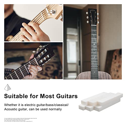 MAXCHEER 6 String Acoustic Guitar Bone Bridge Saddle and Nut Made of Real Bone with 2pcs Sandpaper (6Pcs Nut) - Image 5