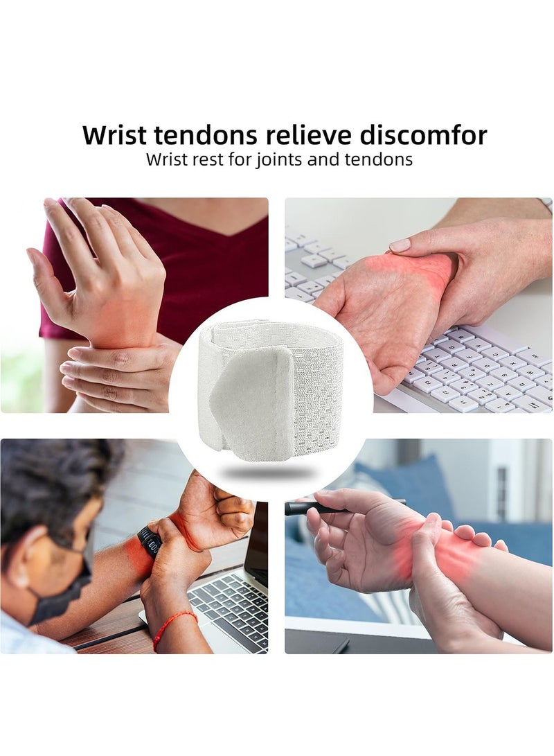 Mmmon 2 Pairs Sports Wristband Adjustable Wrist Supporting Brace Band Injury Wrap Wristband Bandage Strap Gym Wrist Protector (Pink & White) - Image 5