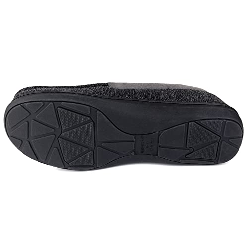 ULTRAIDEAS Men's Moc-Toe Slippers Loafer House Shoes Indoor Outdoor Memory Foam with Breathable&Warm Knit Upper, Black, 11 US - Image 5