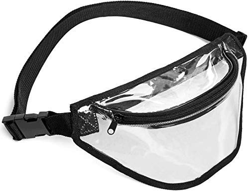 BuyAgain Clear Fanny Pack, BuyAgain Clear Transparent Waterproof Stadium Approved Waist Fashion Pouch Bag for Women Men Concerts Work office Sports Travel and Daily Use - Image 1