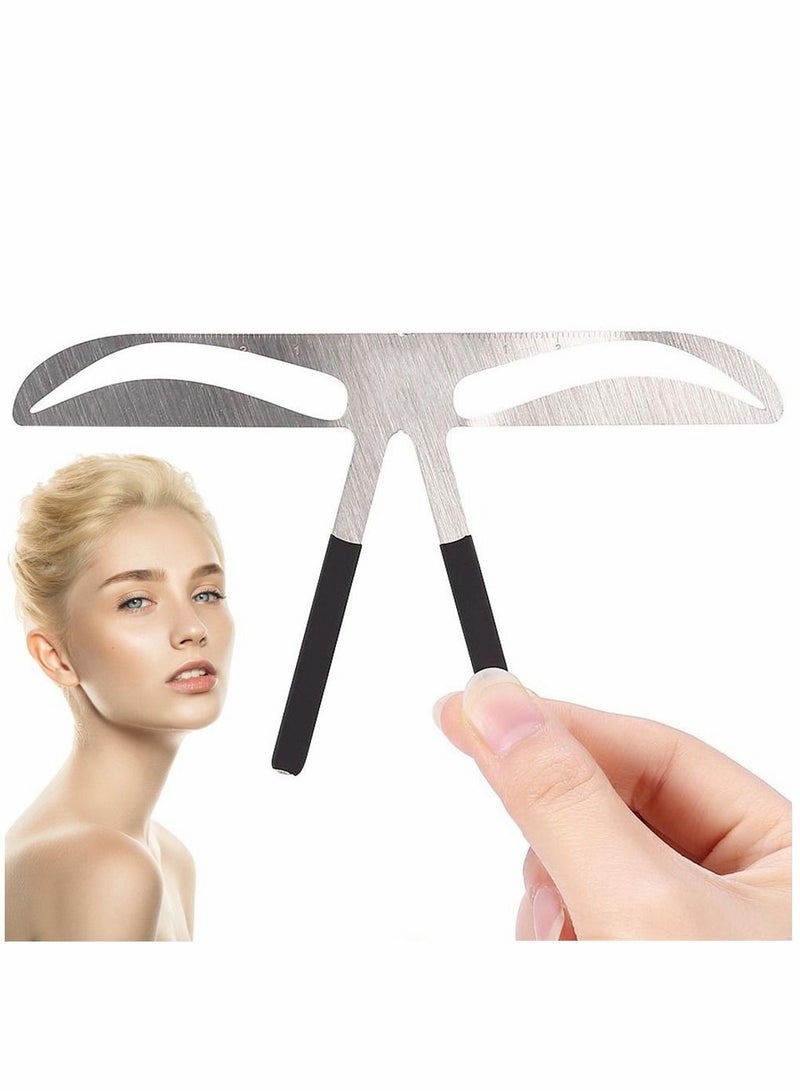 KASTWAVE Eyebrow Ruler, Eyebrow Shaping Stencil Kit, Permanent Tattoo Makeup Stencil Shaper Extension, Three-point positioning design Ruler Shape, Stainless Steel Makeup Tool (European Style Eyebrow) - Image 4