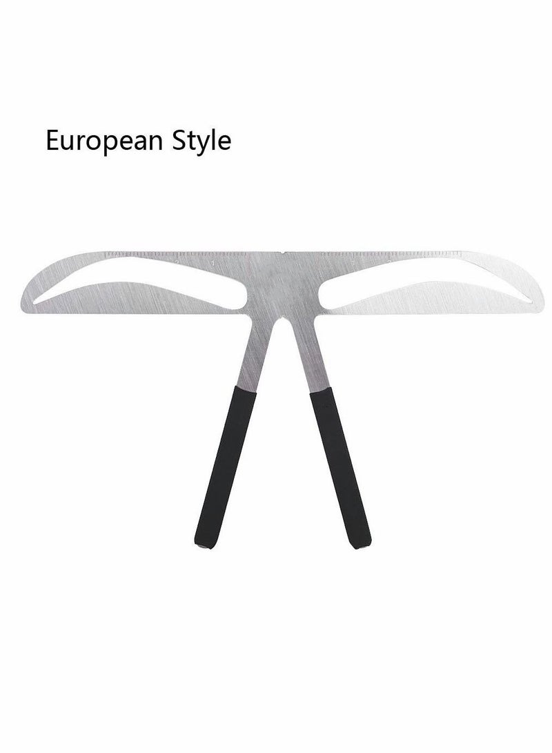 KASTWAVE Eyebrow Ruler, Eyebrow Shaping Stencil Kit, Permanent Tattoo Makeup Stencil Shaper Extension, Three-point positioning design Ruler Shape, Stainless Steel Makeup Tool (European Style Eyebrow) - Image 2
