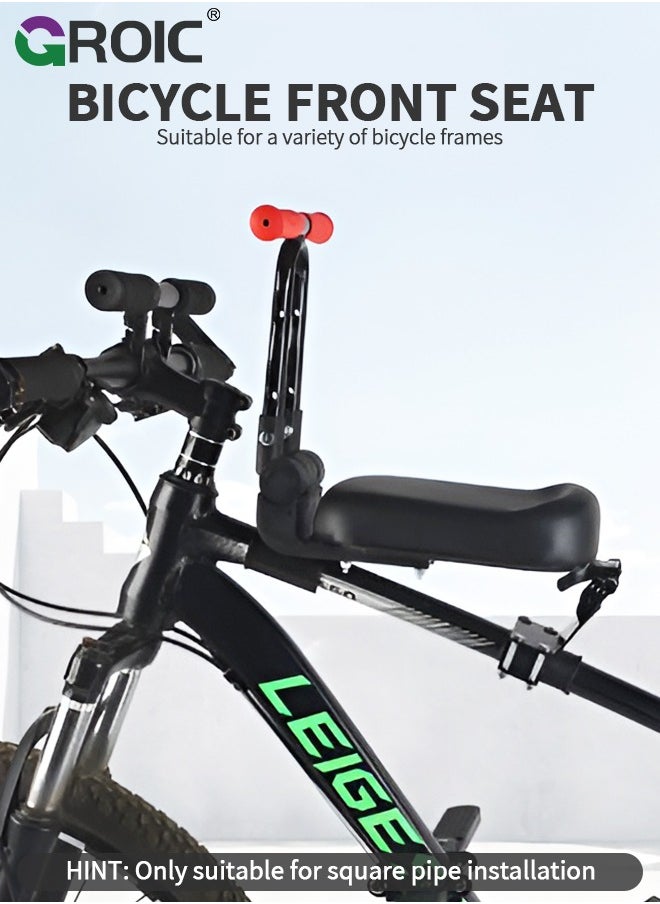 GROIC Child Bike Seat, Kids Bike Seat with Handlebar Attachment, Detachable Front Mounted Child Bicycle Seats with Foot Pedals for  Children from 1 to 8 Years Old, Suitable for Square Tube Bicycles  - Image 2