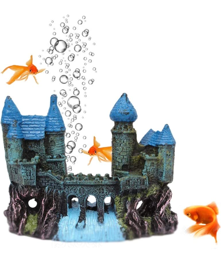Mistletoe ® Small Ancient Castle Resin Background for Fish Tanks Aquarium Accessories | Safe & Durable Aquarium Ornament (16 x 6.5 x 13 cm) - Image 1