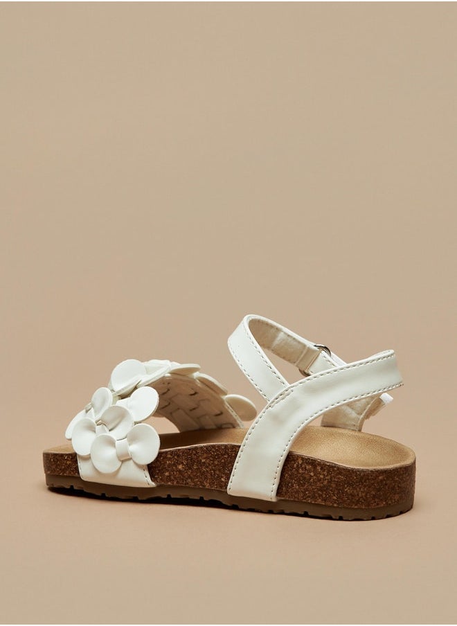 Flora Bella By Shoexpress - Girls Applique Detail Sandals With Hook And Loop Closure - Image 1