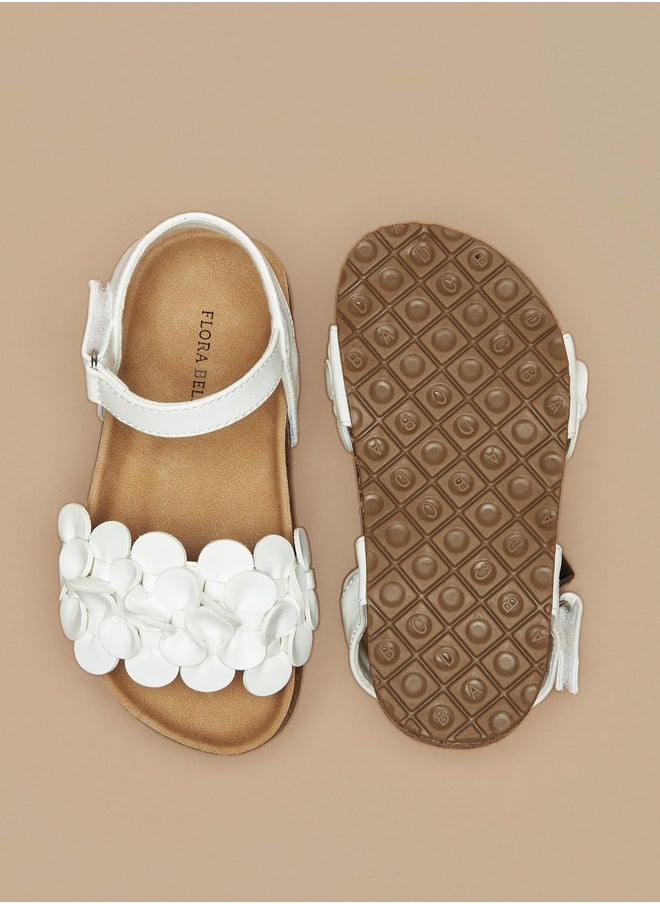 Flora Bella By Shoexpress - Girls Applique Detail Sandals With Hook And Loop Closure - Image 1