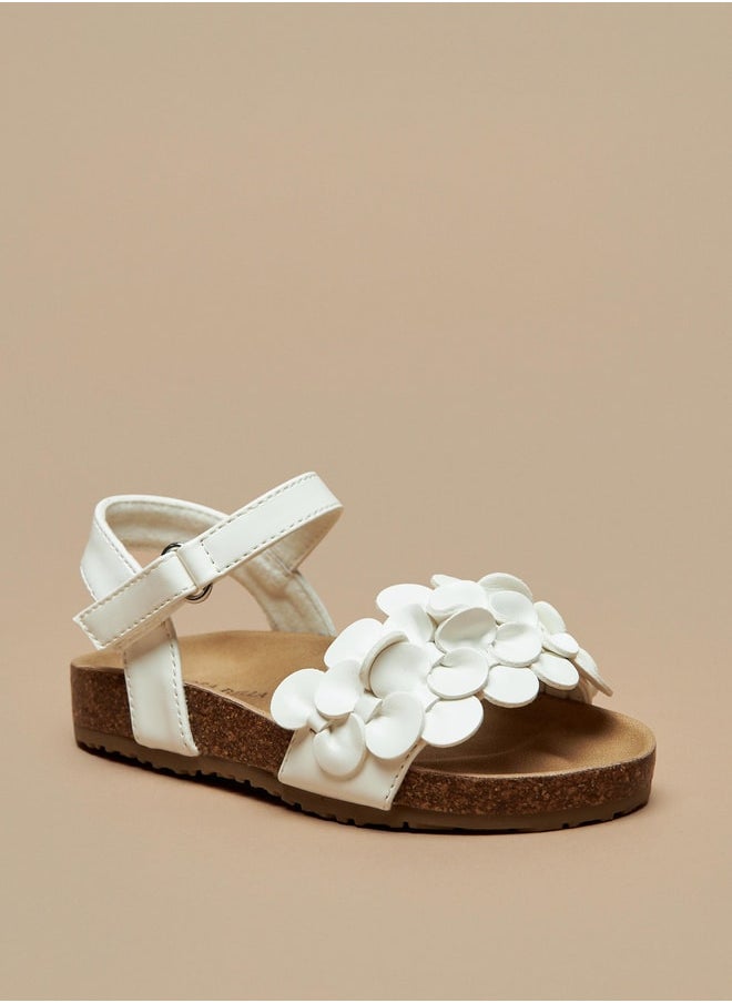 Flora Bella By Shoexpress - Girls Applique Detail Sandals With Hook And Loop Closure - Image 1