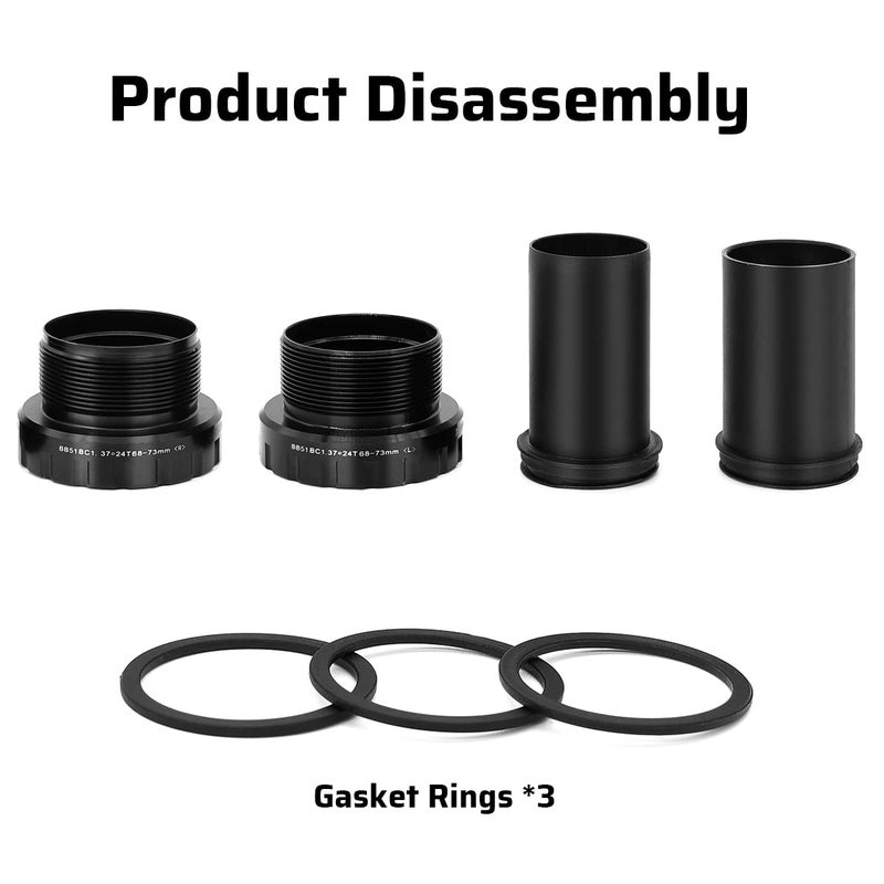 Thinvik Bottom Bracket, BSA 68-73mm English for 24mm Spindle Crank,Compatible with Shimano Crankset - Image 5