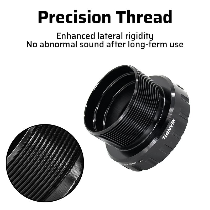 Thinvik Bottom Bracket, BSA 68-73mm English for 24mm Spindle Crank,Compatible with Shimano Crankset - Image 2