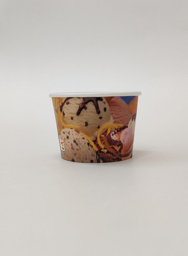 PARICOTT 150ml - 100 Cups | Printed Dessert/Ice Cream Cups | Colorful Ice Cream Bowls & Paper Containers for Sweets, Snacks, Pudding & Candy | Ideal for Birthdays, Cafes, Wedding, Events - Image 1