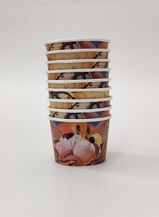 PARICOTT 150ml - 100 Cups | Printed Dessert/Ice Cream Cups | Colorful Ice Cream Bowls & Paper Containers for Sweets, Snacks, Pudding & Candy | Ideal for Birthdays, Cafes, Wedding, Events - Image 2