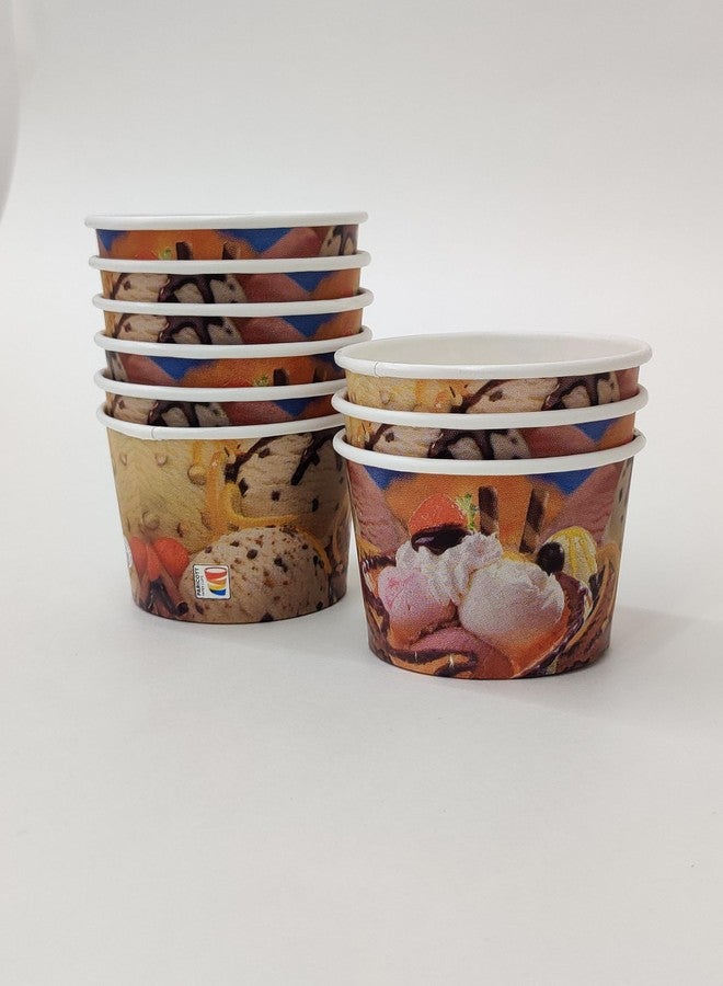 PARICOTT 150ml - 100 Cups | Printed Dessert/Ice Cream Cups | Colorful Ice Cream Bowls & Paper Containers for Sweets, Snacks, Pudding & Candy | Ideal for Birthdays, Cafes, Wedding, Events - Image 3