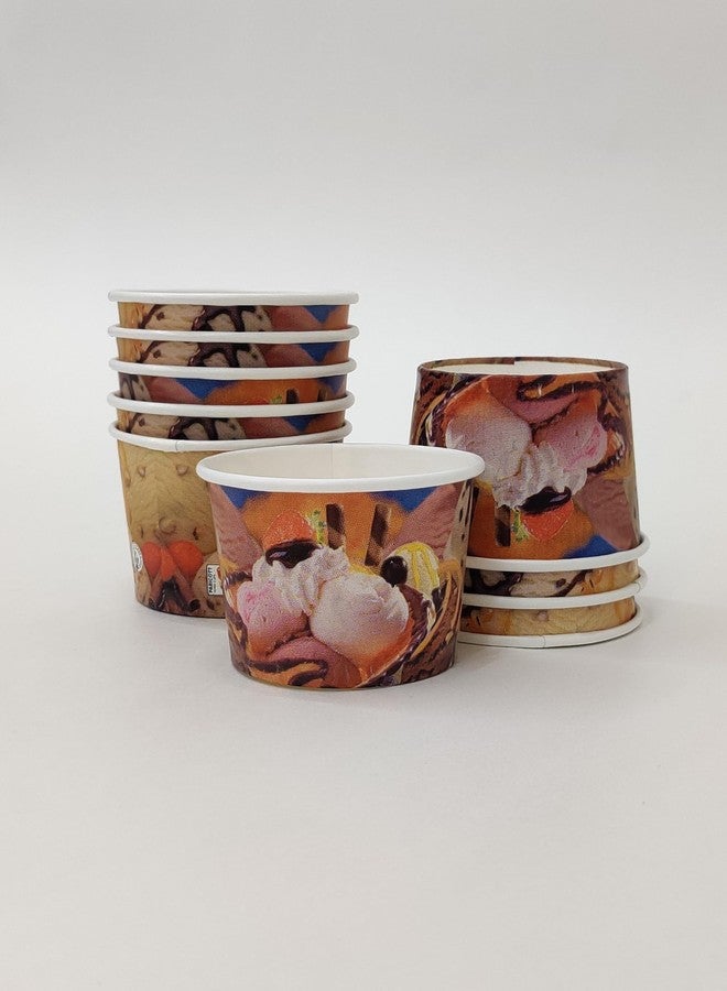 PARICOTT 150ml - 100 Cups | Printed Dessert/Ice Cream Cups | Colorful Ice Cream Bowls & Paper Containers for Sweets, Snacks, Pudding & Candy | Ideal for Birthdays, Cafes, Wedding, Events - Image 4