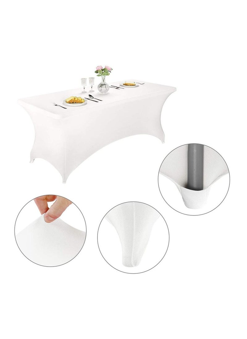 GOLDEN MILLION - Spandex Tablecloths for 6 ft Home Rectangular Table Fitted Stretch Table Cover Polyester Tablecover Table Toppers - Image 1