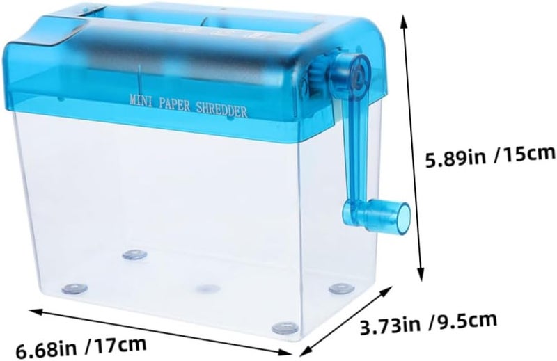 Ciieeo 2pcs Manual Paper Shredder Portable Hand Crank Document Cutter A6 Size Mini Desktop Paper Shredders for Home Office Use in Pink and Blue - Image 2