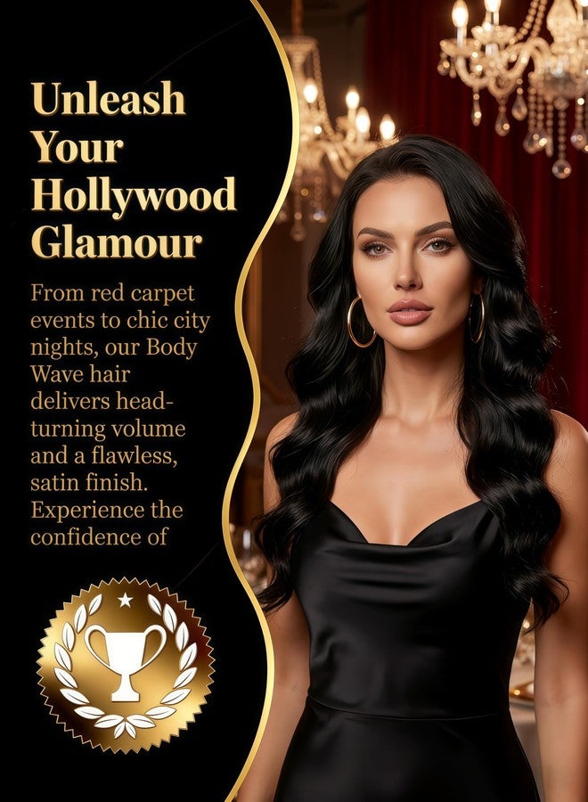 Vanlov Body Wave Bundles Human Hair 14 14 14 Inch Raw Hair Bundles 100% Unprocessed Brazilian Virgin hair 3 Bundles Double Weft Natural Black - Image 2