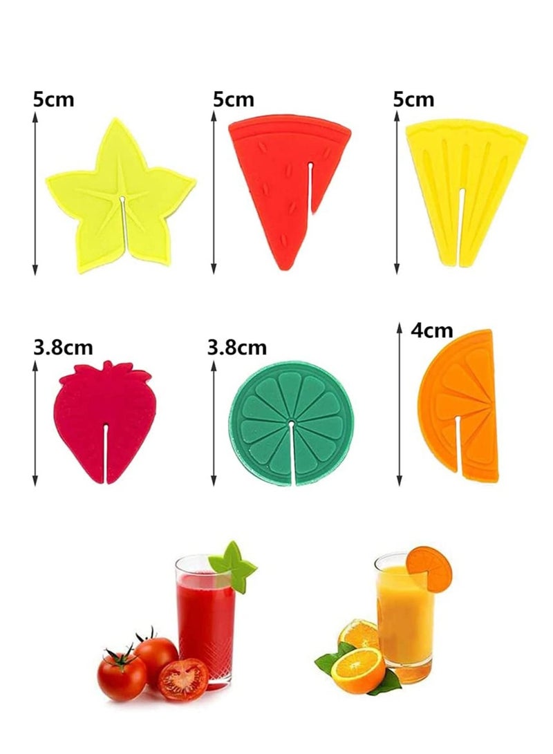 KASTWAVE Glass Identifiers Glass Charms Glass Markers Wine Glass Markers Drink Tags Made of Silica Gel Safe Reusable Colorful for Bar Party Celebration Family Gathering  - Image 2
