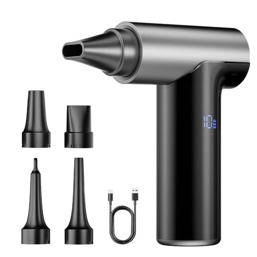 Kimguard Compressed Air Duster 200000RPM Super Power Electric Air Duster 11Gear Stepless Speed Mini Blower with Aluminum Alloy Cordless Dust Blower for Computer Keyboard House Outdoor and Car - Image 1