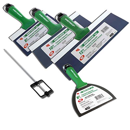 Sheetrock USG Sheetrock Pro Series Blue Steel Drywall Taping Knife with Matrix Style Handle FREE Mud Pan Mixer - Image 1