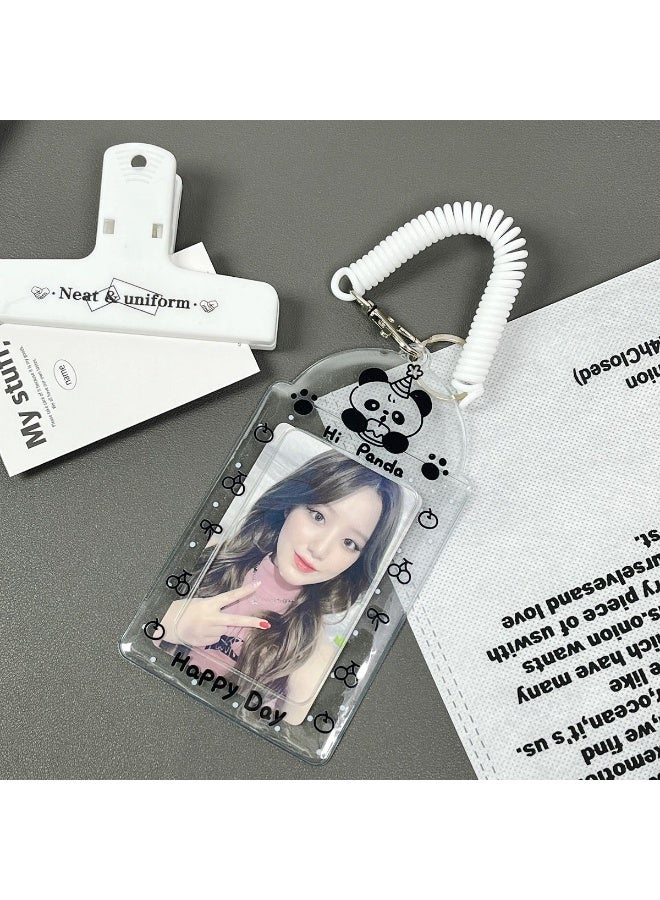 NIBEMINENT 1 - Piece Cute Animal-shaped Panda Kpop Photo Card Holder Pendant Key Chain ID Badge Holder ID Card Holder Photo Card Protector for School ID Office ID Access Card for Women Girls - Image 1