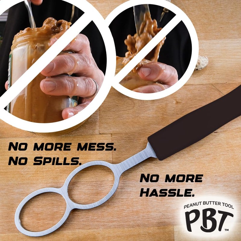 PBT - Peanut Butter Mixer, Stainless Steel Stirring Tool for Natural Peanut Butter, Dough, Yogurt, Sauces, and More - Fits Any Container Size, Less Mess, Dishwasher Safe (BLACK) - Image 3
