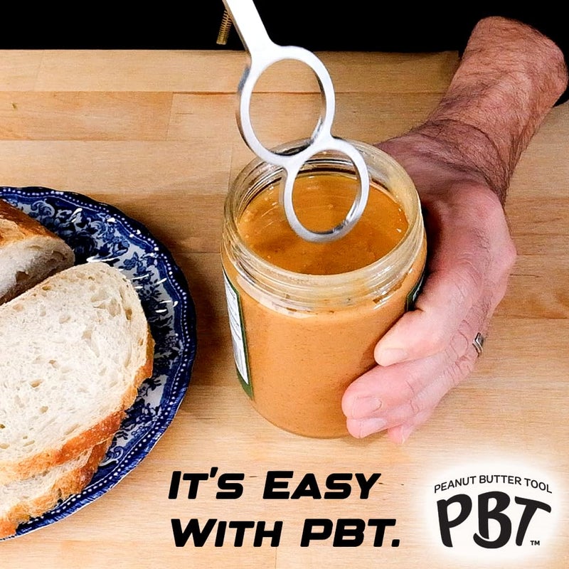 PBT - Peanut Butter Mixer, Stainless Steel Stirring Tool for Natural Peanut Butter, Dough, Yogurt, Sauces, and More - Fits Any Container Size, Less Mess, Dishwasher Safe (BLACK) - Image 5
