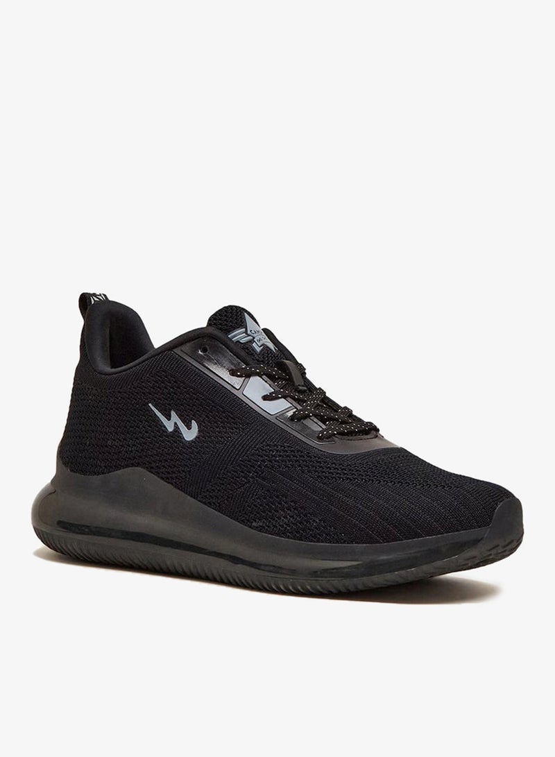 CAMPUS Men's Black Classic Low-Top Sneakers, Bold Lace-Up Style Shoes, Comfortable Casual Footwear - Image 2