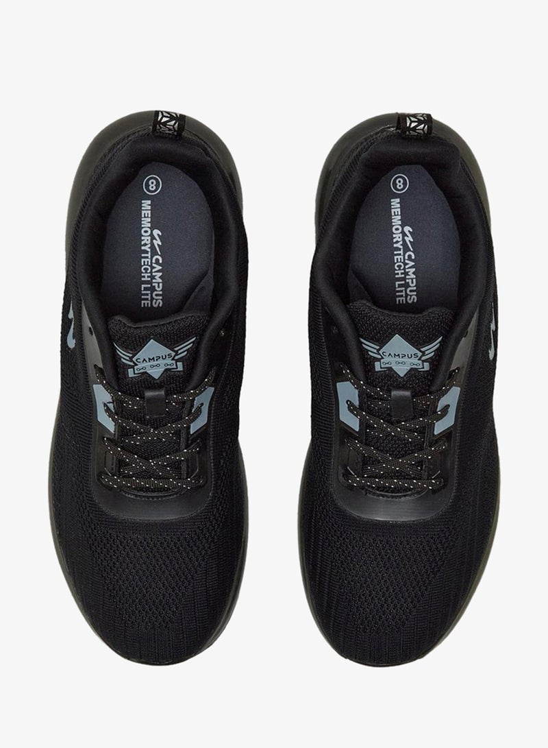 CAMPUS Men's Black Classic Low-Top Sneakers, Bold Lace-Up Style Shoes, Comfortable Casual Footwear - Image 3