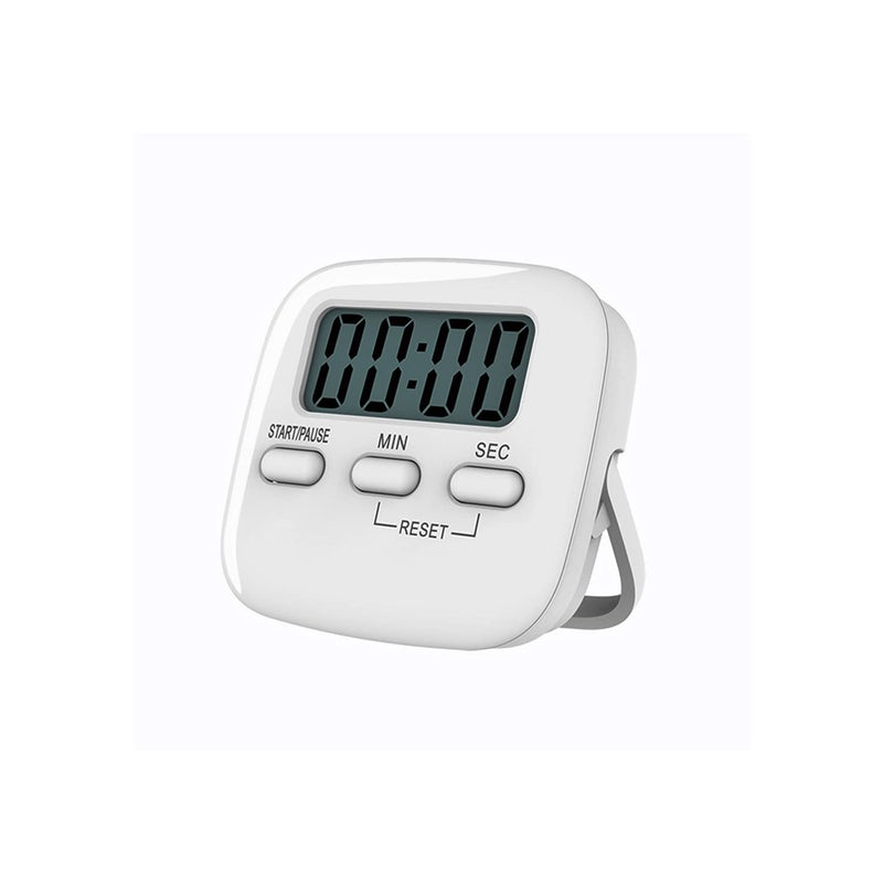 OBSYDIUM Obsydium Digital Kitchen Timer Magnetic Countdown Count Up Pomodoro Timer with Loud Sound Big Digit Back Stand Hanging Hole for Cooking Clinic Sports and Other ActivitiesWhite 1piece  - Image 1