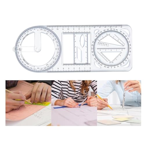 MOROVIK Multifunctional Geometric Ruler Mathematics Drawing Template for Woodworking Style A | 1 Multifunctional Geometric Ruler (1) - Image 4