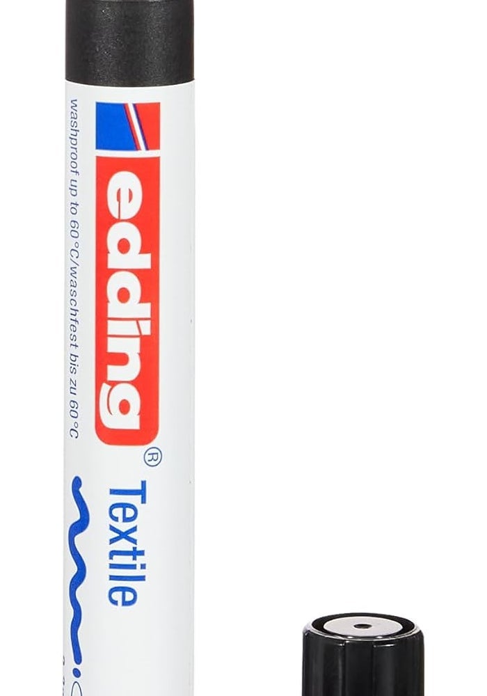 Edding 2-3 mm Round Tip Textile Marker - Black for Fabric Design - Image 3
