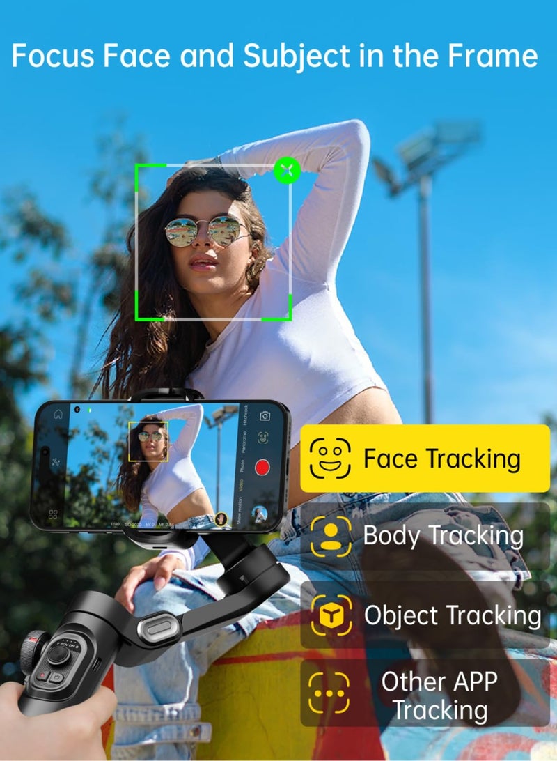 اوتشوان مثبت ثلاثي المحاور للهواتف الذكية مع مستشعر تتبع الذكاء الاصطناعي، مثبت آيفون مع عجلة تركيز ومضاد للاهتزاز 7.0 لتسجيل الفيديو - Smart AI XE - Image 2