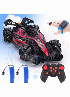 Generic Gesture Sensing Stunt Rc Cars, 4 Wheel Drive Drift Stunt Remote Control Race Toy with Lights Music & Spray Launcher, 360° Rotation Remote Control Car for Boys & Girls Birthday Gift (Red)  - Image 1