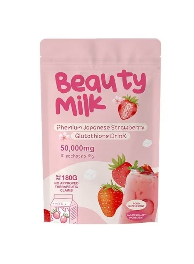 Dear Face Beauty Milk Premium Strawberry Glutathione Drink - Image 1
