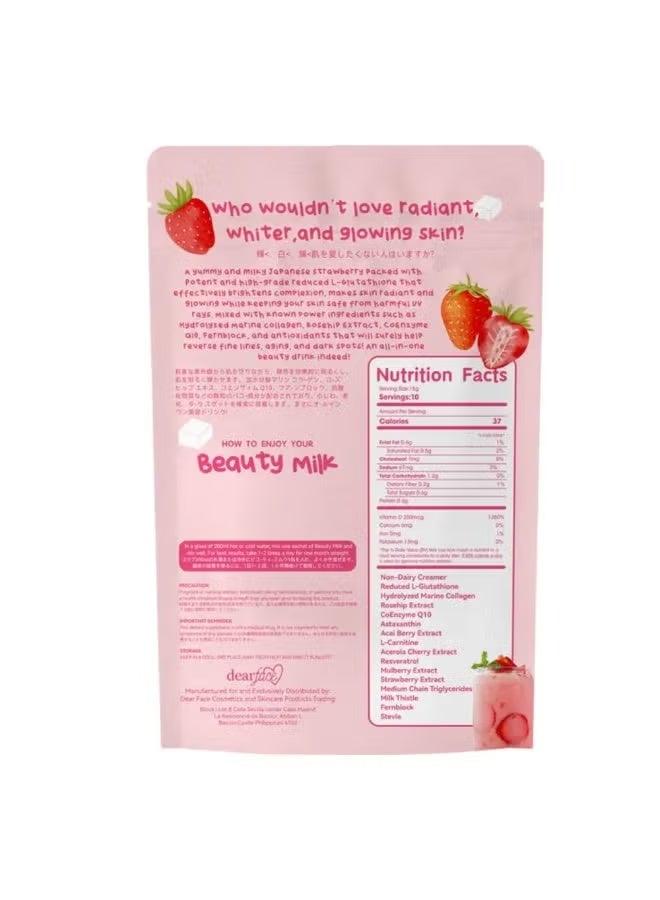 Dear Face Beauty Milk Premium Strawberry Glutathione Drink - Image 2