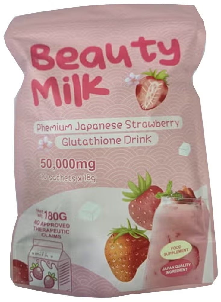 Dear Face Beauty Milk Premium Strawberry Glutathione Drink - Image 3
