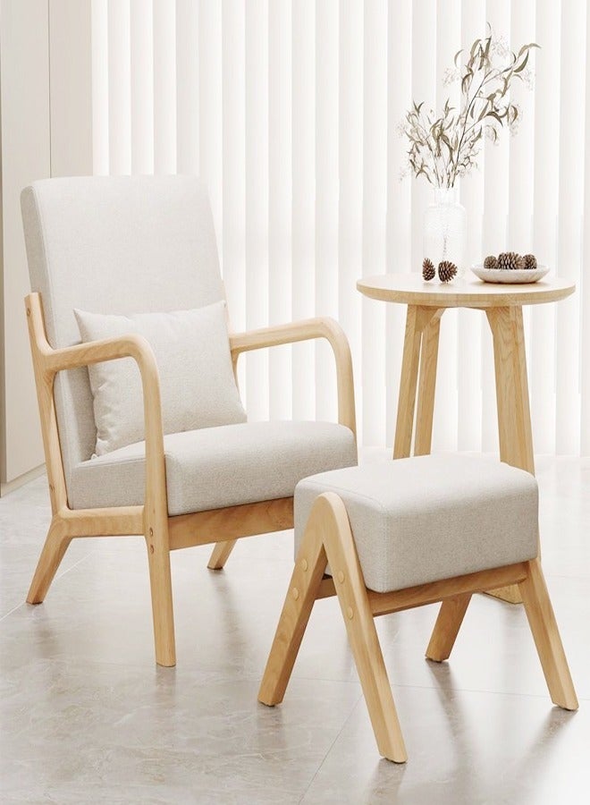 سي آند سي هوم كرسي خشبي مع سادة متعدد الاستخدامات ومسند ذراع للمعيشة في الغرفة أو الحديقة أو الشرفة بأبعاد 60x73x70 سم. - Image 5