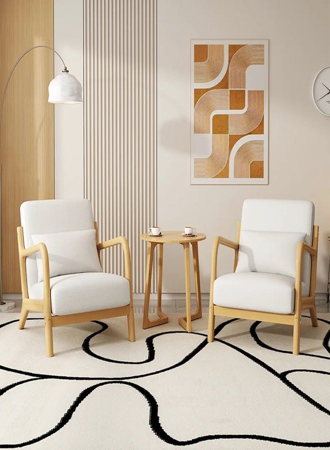 سي آند سي هوم كرسي خشبي مع سادة متعدد الاستخدامات ومسند ذراع للمعيشة في الغرفة أو الحديقة أو الشرفة بأبعاد 60x73x70 سم. - Image 3