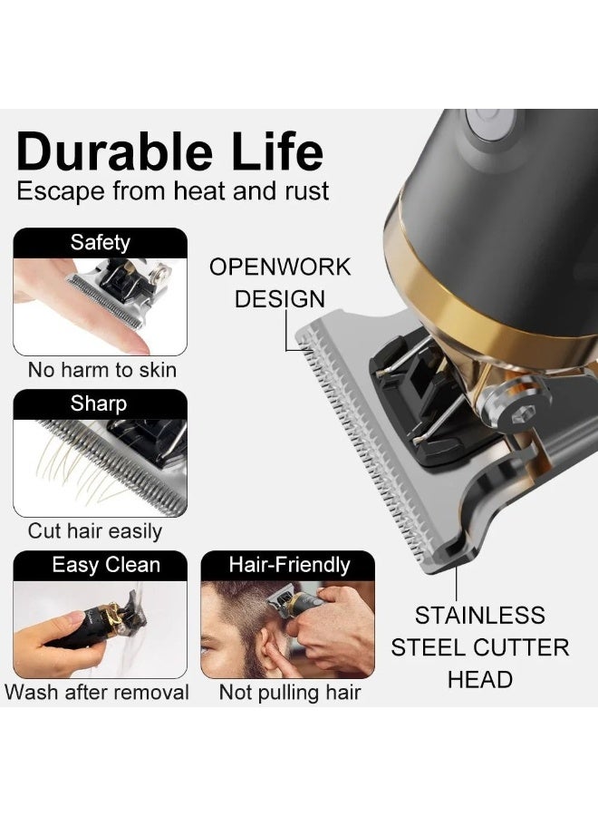 ماكينات قص الشعر للرجال، مجموعة ماكينات قص الشعر الاحترافية، ماكينات قص الشعر اللاسلكية، ماكينة تشذيب اللحية، ماكينات حلاقة كهربائية قابلة لإعادة الشحن، هدايا للرجال - Image 2