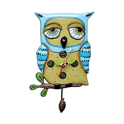 Enesco Allen Studio Designs Old Blue Owl Clock - Image 1