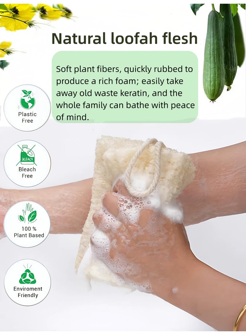 Loucky Natural Egyptian Loofah-2pcs, 100% Organic Exfoliating Loofa, Eco-Friendly Biodegradable Body Scrubber, Exfoliating Bath Sponge, Unscented No Bleach（12cm ） - Image 4