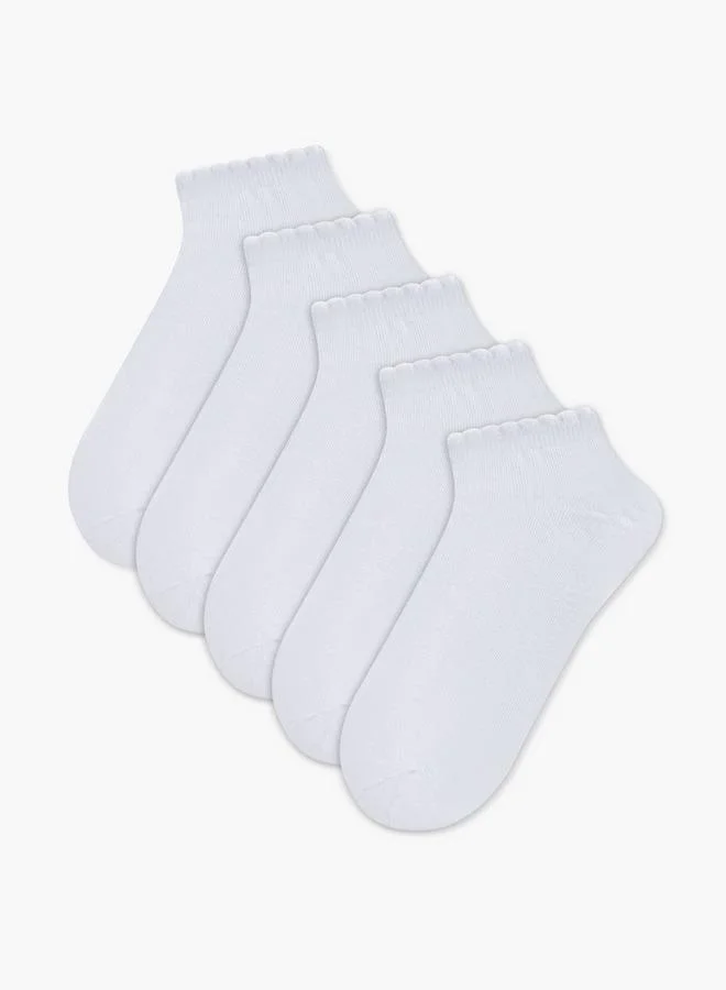 جونيورز Solid Ankle Length Socks - Set Of 5