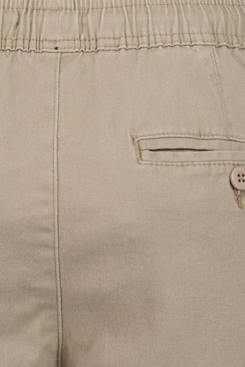 Threadbare Men Plain Cargo Shorts, Taupe - Image 5