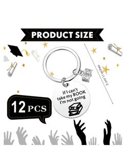 Excefore 12 Pcs Book Club Gifts Book Lovers Keychain For Novelty Gifts Nurse Graduation Gifts Reader Writers Birthday Book Jewelry Librarian Gift Reading Lover Gift, Silver  - Image 2
