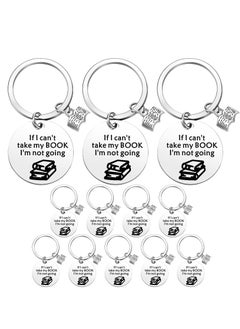 Excefore 12 Pcs Book Club Gifts Book Lovers Keychain For Novelty Gifts Nurse Graduation Gifts Reader Writers Birthday Book Jewelry Librarian Gift Reading Lover Gift, Silver  - Image 1
