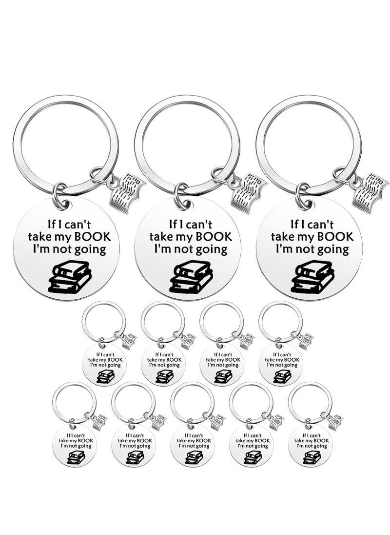 Excefore 12 Pcs Book Club Gifts Book Lovers Keychain For Novelty Gifts Nurse Graduation Gifts Reader Writers Birthday Book Jewelry Librarian Gift Reading Lover Gift, Silver  - Image 1